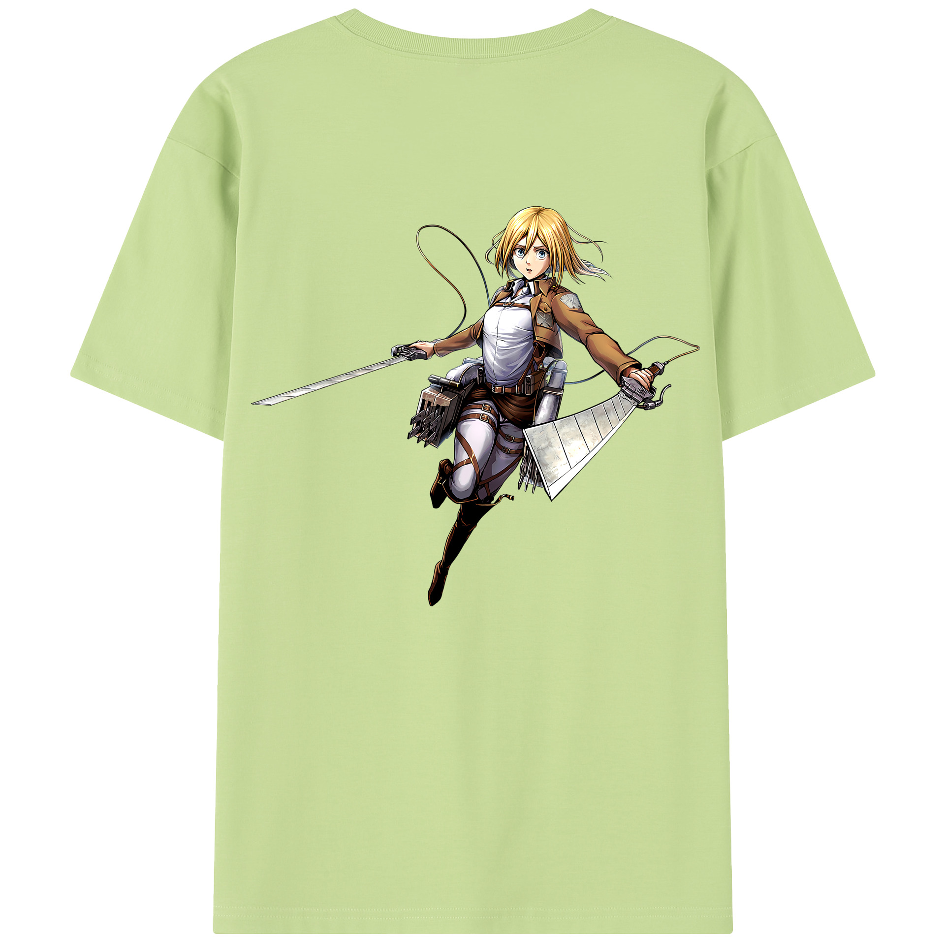 （画像用） 進撃の巨人 クリスタ·レンズ Attack on Titan Christa Lenz 綿100％半袖Tシャツ（背面プリント）